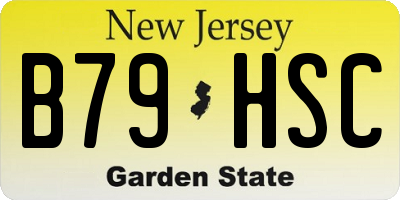 NJ license plate B79HSC