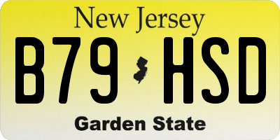 NJ license plate B79HSD