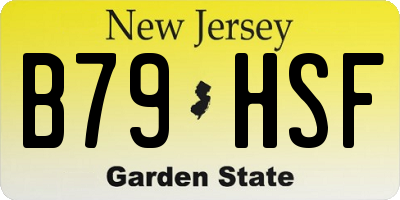 NJ license plate B79HSF