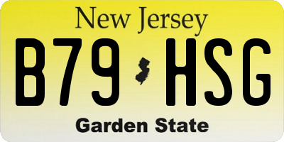 NJ license plate B79HSG