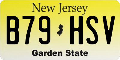 NJ license plate B79HSV