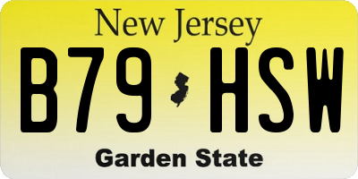 NJ license plate B79HSW