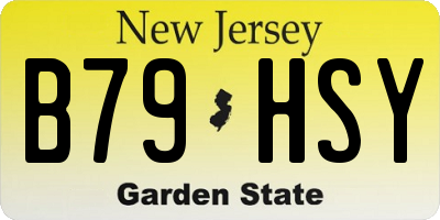 NJ license plate B79HSY