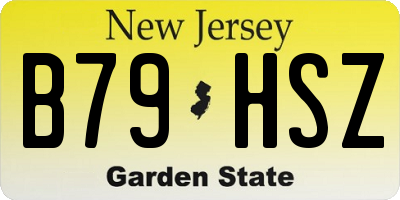 NJ license plate B79HSZ