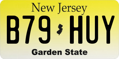 NJ license plate B79HUY