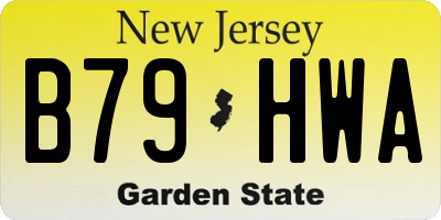 NJ license plate B79HWA