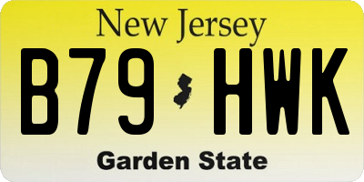 NJ license plate B79HWK