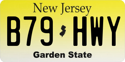NJ license plate B79HWY