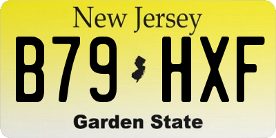 NJ license plate B79HXF