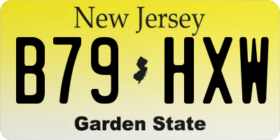 NJ license plate B79HXW