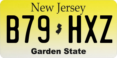 NJ license plate B79HXZ