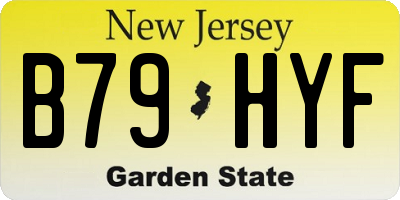 NJ license plate B79HYF