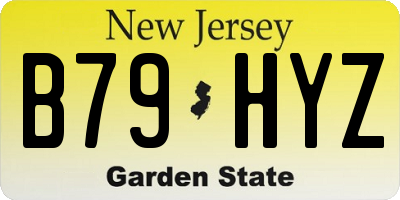 NJ license plate B79HYZ
