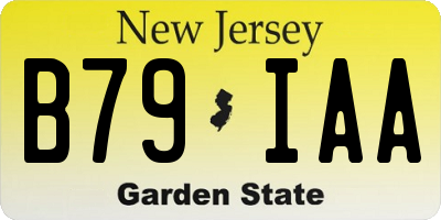 NJ license plate B79IAA