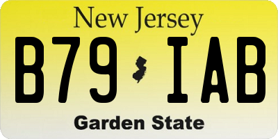 NJ license plate B79IAB