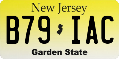 NJ license plate B79IAC