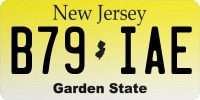 NJ license plate B79IAE