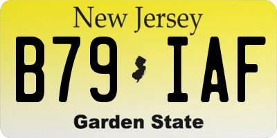 NJ license plate B79IAF