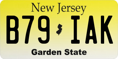 NJ license plate B79IAK