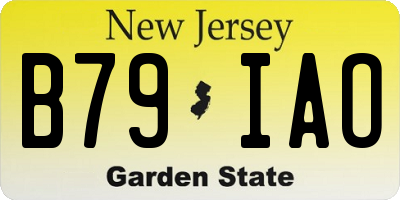 NJ license plate B79IAO