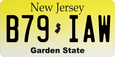 NJ license plate B79IAW