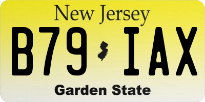NJ license plate B79IAX