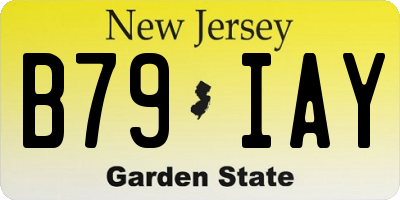 NJ license plate B79IAY