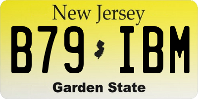 NJ license plate B79IBM