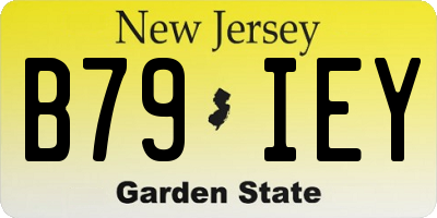 NJ license plate B79IEY