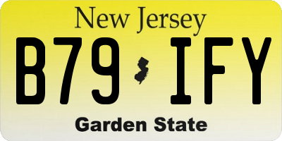 NJ license plate B79IFY
