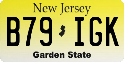NJ license plate B79IGK