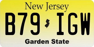 NJ license plate B79IGW