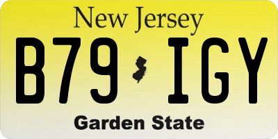 NJ license plate B79IGY