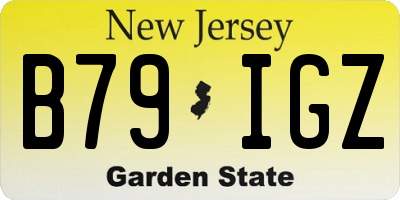 NJ license plate B79IGZ