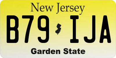 NJ license plate B79IJA