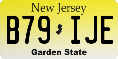 NJ license plate B79IJE