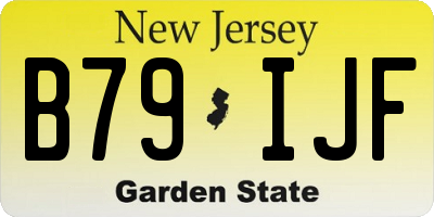NJ license plate B79IJF