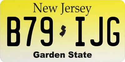 NJ license plate B79IJG