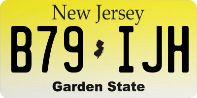 NJ license plate B79IJH