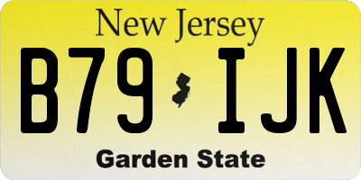 NJ license plate B79IJK