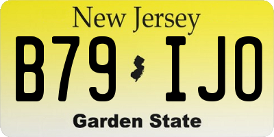 NJ license plate B79IJO