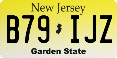 NJ license plate B79IJZ