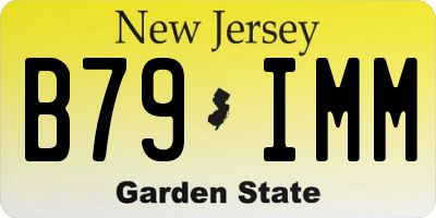 NJ license plate B79IMM