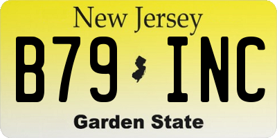 NJ license plate B79INC
