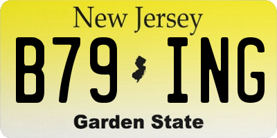 NJ license plate B79ING