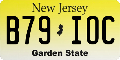 NJ license plate B79IOC