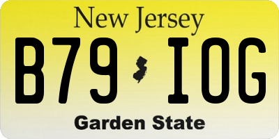 NJ license plate B79IOG