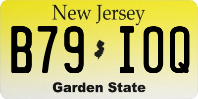 NJ license plate B79IOQ