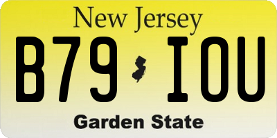 NJ license plate B79IOU