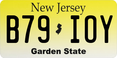 NJ license plate B79IOY